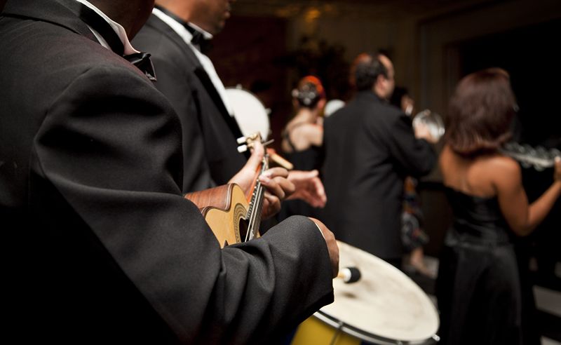 musical band performs at a formal event 